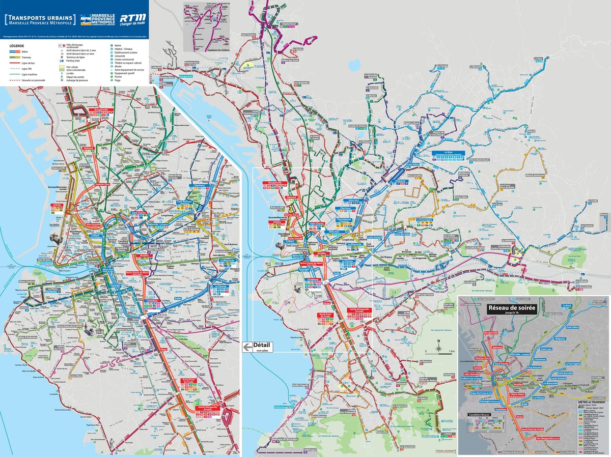 Marseille bus route kaart