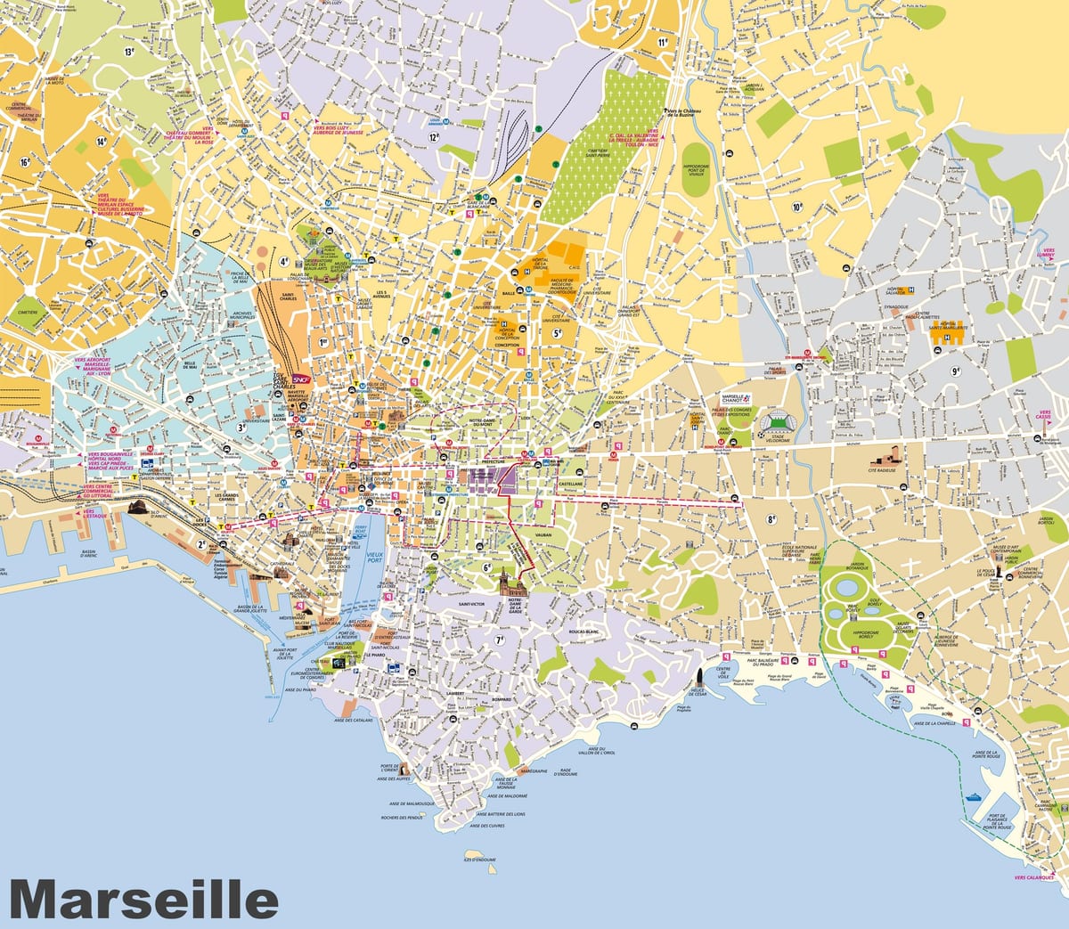 kaart van Marseille buurt