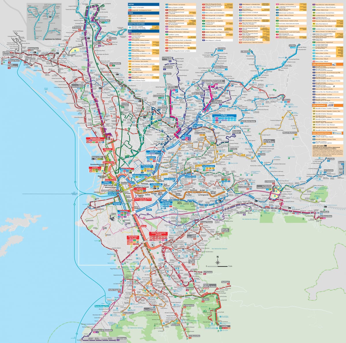 Marseille vervoer kaart