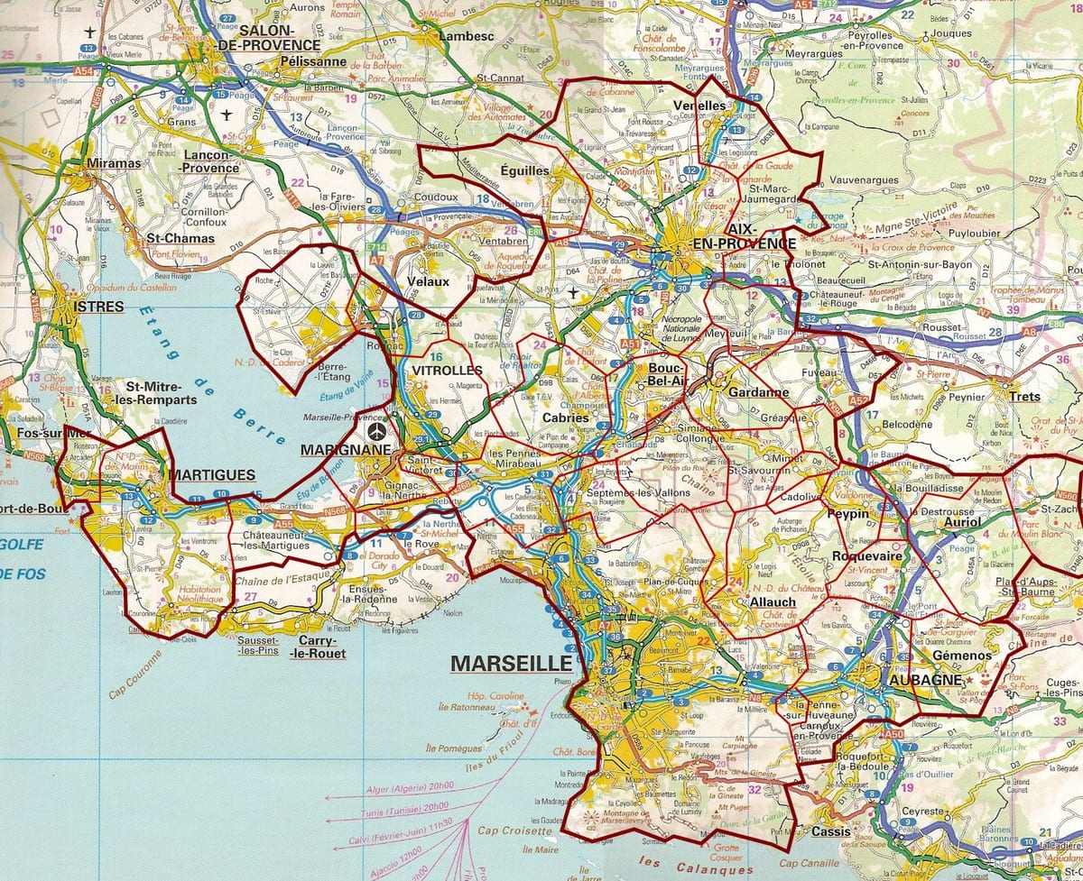 kaart van Marseille weg