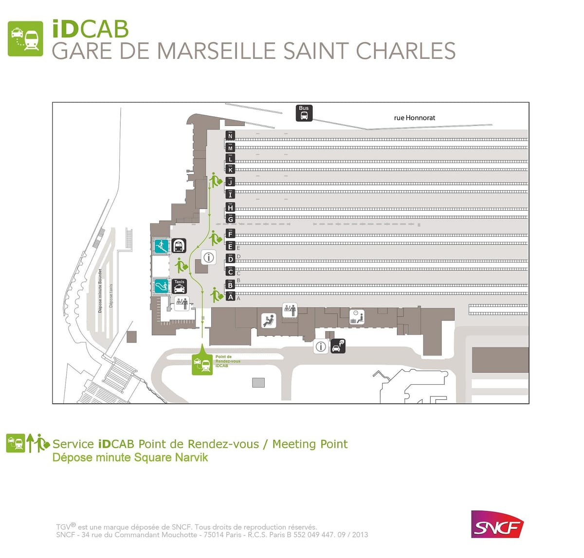 kaart van Marseille st charles station