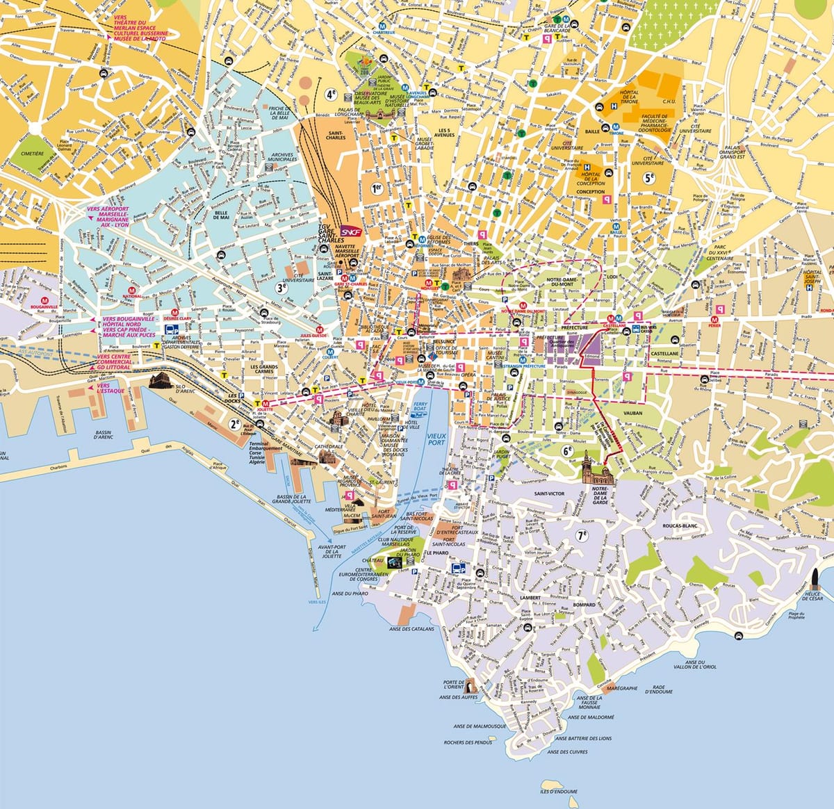 kaart van Marseille voorstad