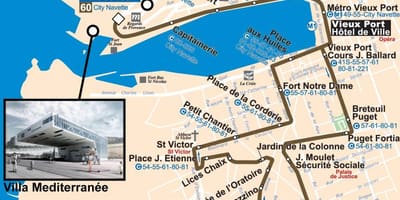 Kaart van Marseille bus 60 kaart