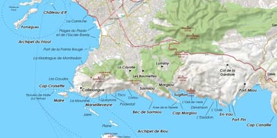 Geografische kaart van Marseille