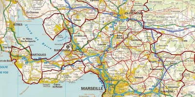 Kaart van Marseille weg